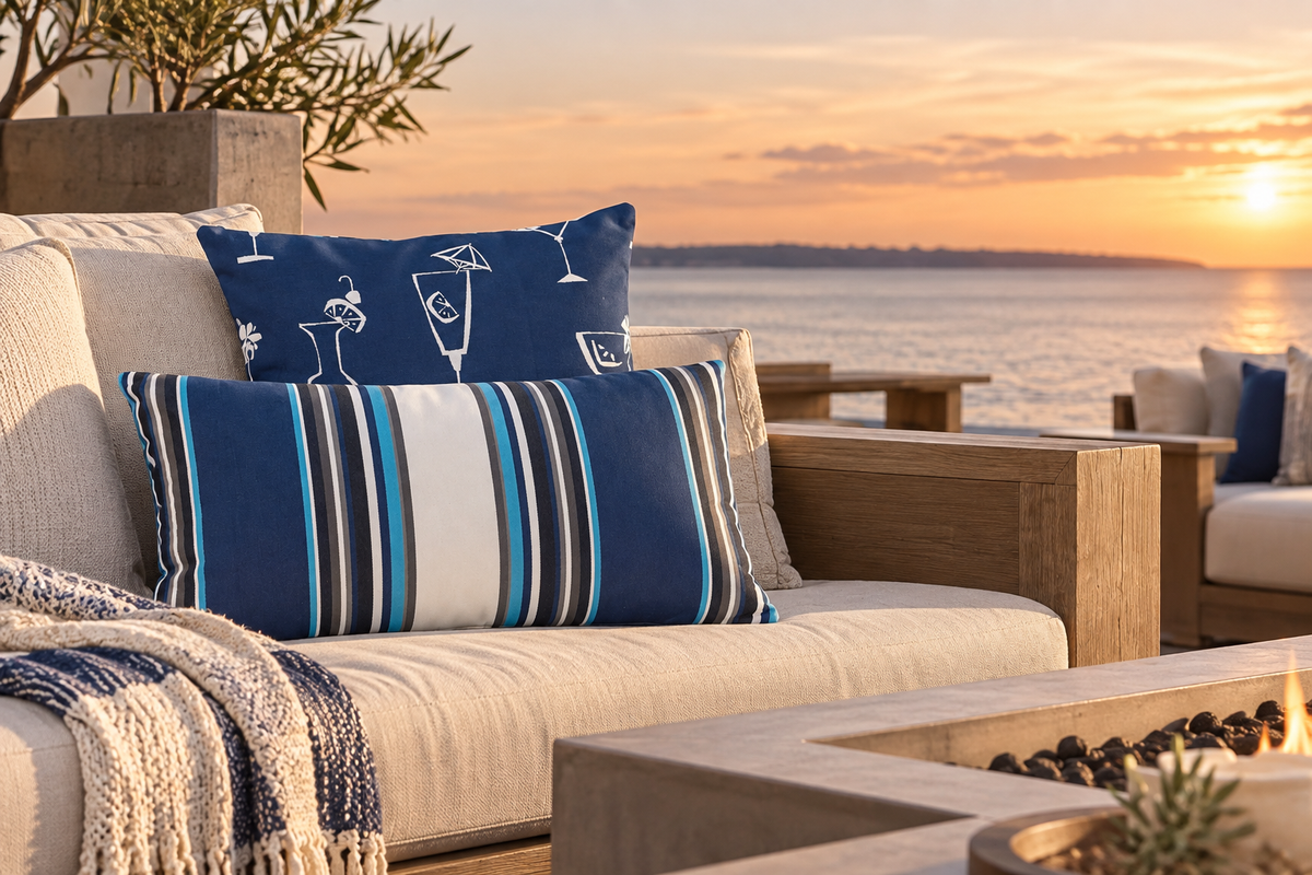 It's 5 O'Clock Somewhere Luxe Outdoor Pillow